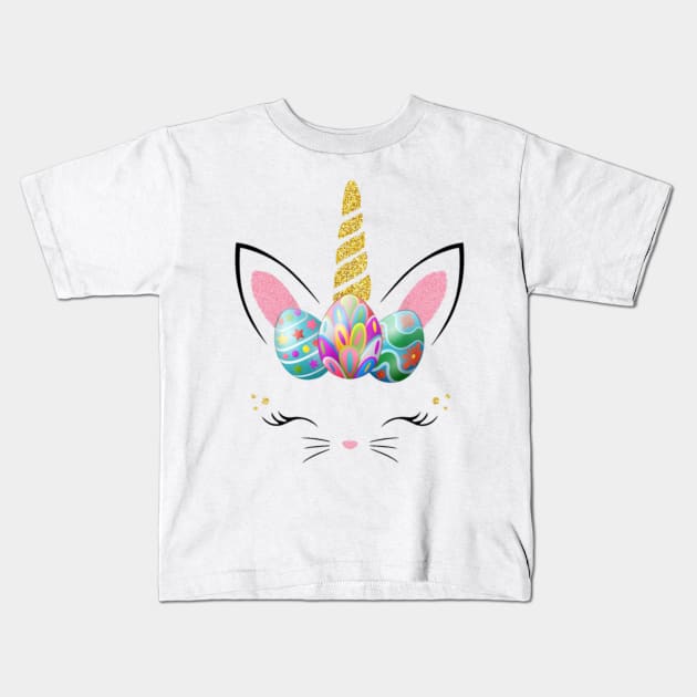 Unicorn Easter T Shirt Girl Easter Bunny bunnicorn Kids T-Shirt by flickskyler179